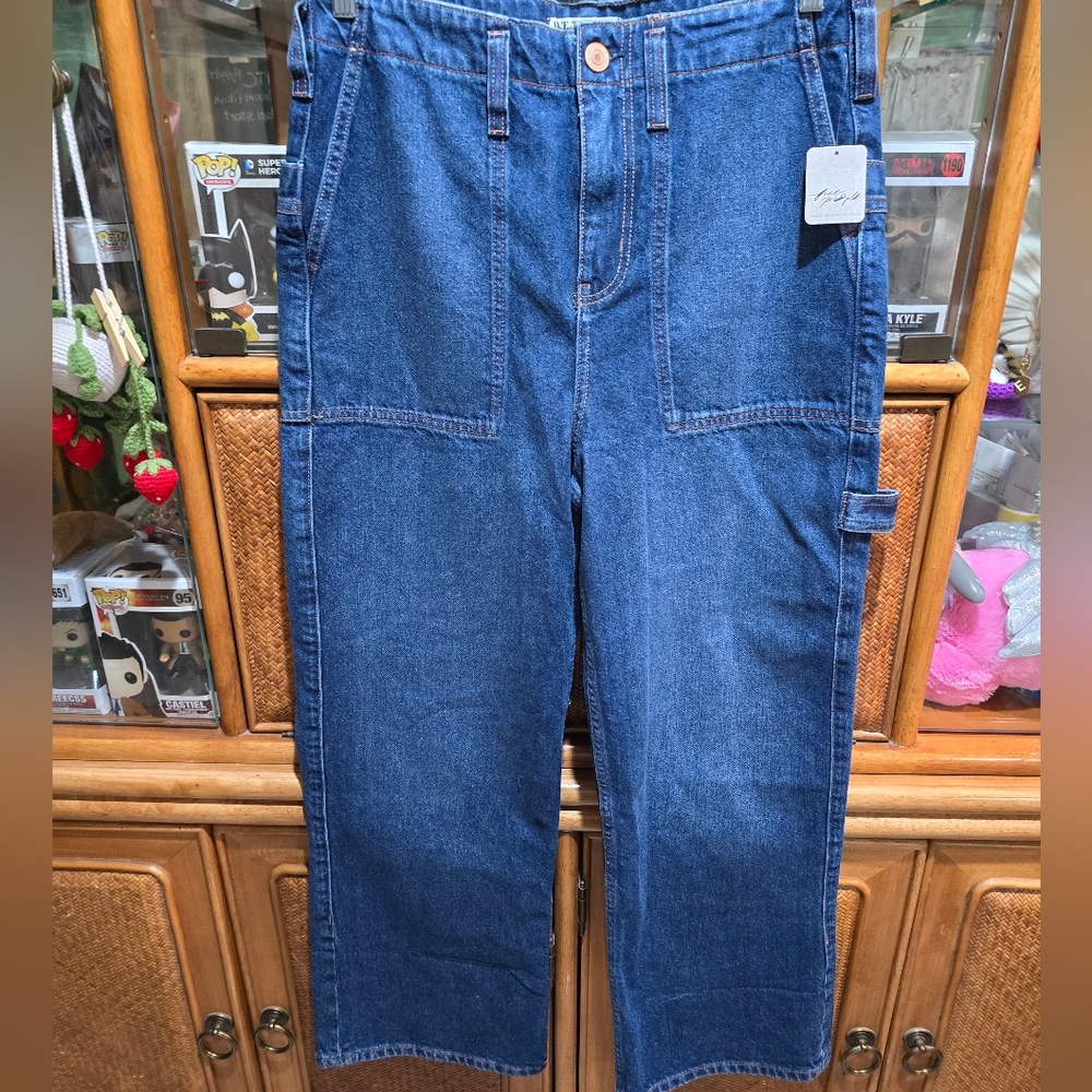 FREE PEOPLE MAJOR LEAGUE MID RISE CUFFED CROP - Picture 9 of 10